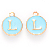 Golden Plated Alloy Enamel Charms X-ENAM-S118-04L-1