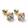 Ring & Daisy & Star & Square Rhinestone Stud Earrings EJEW-D277-07G-2