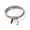 304 Stainless Steel Cuff Ring Components STAS-D372-01P-06-2