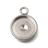 304 Stainless Steel Pendant Cabochon Settings STAS-F365-02D-P-1