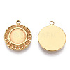 304 Stainless Steel Pendant Cabochon Settings STAS-T060-56G-1