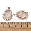 Natural Rose Quartz Faceted Teardrop Pendants G-I375-01G-16-3