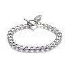 304 Stainless Steel Curb Chain Bracelets BJEW-L637-02-P-1