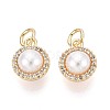 Brass Micro Pave Clear Cubic Zirconia Charms KK-N287-26G-1