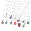 12Pcs 12 Styles Nuggets Natural & Synthetic Mixed Stone Pendant Necklace Sets NJEW-JN04887-1