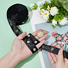10 Yards Polyester Satin Herringbone Ribbons with Eyelet Rings OCOR-PH0005-36B-02-3