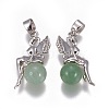 Natural Green Aventurine Pendants G-L512-E09-2