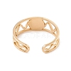 Natural Gemstone Half Round Open Cuff Ring RJEW-B039-04G-4