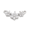 Eco-friendly Rack Plating Brass Micro Pave Cubic Zirconia 2-Loop Charms KK-F843-08P-1