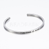 304 Stainless Steel Inspirational Cuff Bangles BJEW-K173-12P-2