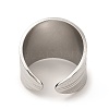 Non-Tarnish 304 Stainless Steel Textured Wide Open Cuff Ring for Women LS-RJEW-E070-01P-3