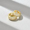 Brass Micro Pave Cubic Zirconia Hoop Earrings LS-EJEW-D311-078G-1