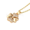 Brass Micro Pave Clear Cubic Zirconia Pendant Necklaces for Women NJEW-E106-05KCG-01-1