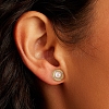 925 Sterling Silver Flat Round Stud Earrings EJEW-D326-02G-3