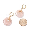 Donut Natural Rose Quartz Dangle Hoop Earrings EJEW-JE04749-2