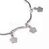 304 Stainless Steel Flower Charm Bracelets BJEW-JB05782-2