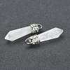 Bullet Natural Quartz Crystal Pointed Pendants G-E332-C28-3