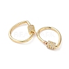 Brass Micro Pave Clear Cubic Zirconia Screw Carabiner Lock Charms KK-Z118-06G-04-2