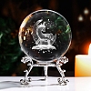 Inner Carving Horse & Moon Glass Crystal Ball Diaplay Decoration PW-WGEBAD5-01-1