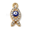 Alloy Enamel Rhinestone Glass Pendants X1-ENAM-U003-02G-06-1