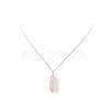 Natural Rose Quartz Bullet Pendant Necklace NJEW-JN04240-4