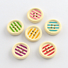 4-Hole Printed Wooden Buttons X-BUTT-R032-072-1