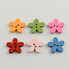 2-Hole Dyed Wooden Buttons BUTT-R031-155-1