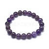 Natural Amethyst Bead Stretch Bracelets X-BJEW-K212-B-034-5