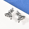 Leaf 316 Stainless Steel Non- Piercing Cartilage Earrings AJEW-C044-09AS-1