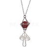 Natural Carnelian Interchangeable Holder Pendant Necklace for Women NJEW-JN04631-02-1