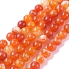 Natural Striped Agate/Banded Agate Beads Strands X-G-G582-8mm-62-1