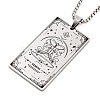 Non-Tarnish 201 Stainless Steel Rectangle with Constellation Pendant Necklaces NJEW-M223-02E-1
