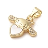 Brass Micro Pave Clear Cubic Zirconia Pendants KK-I712-56A-G-2