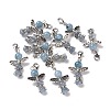 Natural Round Aquamarine Pendant Decorations HJEW-JM00200-04-2