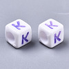 Opaque White Acrylic Beads SACR-R252-02K-2