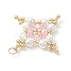 Glass Seed Beaded Star Pendants PALLOY-MZ01165-01-4