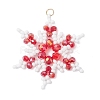 Glass Seed Beaded Snowflake Pendants PALLOY-MZ00890-03-1