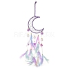 Woven Net/Web with Feather Hanging Suncatchers HJEW-F024-03B-1