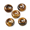 Natural Tiger Eye Donut/Pi Disc Charms G-G142-02B-1