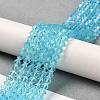 Transparent Electroplate Glass Beads Strands GLAA-F029-4mm-D20-4