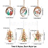 GORGECRAFT 6Pcs 6 Styles Wooden Christmas Ornaments WOOD-GF0001-51-2