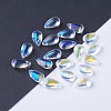 Electroplate Glass Charms EGLA-L014-06-2