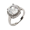 925 Sterling Silver Micro Pave Cubic Zirconia Finger Rings RJEW-B134-01A-03-4