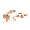 Rack Plating Brass Micro Pave Clear Cubic Zirconia Pendants KK-T060-28-RS-3