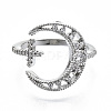 Brass Micro Pave Clear Cubic Zirconia Cuff Rings RJEW-S045-014P-NR-3