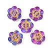 Baking Paint and Golden Metal Enlaced Glass Beads DGLA-T004-10D-1