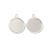 Flat Round Brass Pendant Cabochon Settings KK-K414-14E-S-1