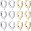 Beebeecraft 12Pcs 2 Colors Brass Micro Pave Clear Cubic Zirconia Huggie Hoop Earring Findings KK-BBC0012-09-1