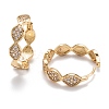 Brass Micro Clear Pave Cubic Zirconia Huggie Hoop Earrings EJEW-F264-21-2