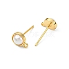 SHEGRACE Brass ABS Imitation Pearl Half Round Stud Earring Findings XGR0101G-118G-2